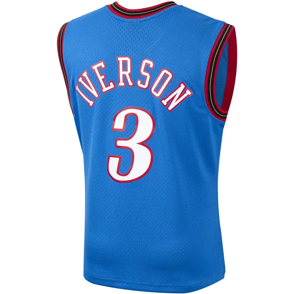Allen Iverson 3 Jersey Blue Philadelphia 76ers Men Red White Black Hardwood Classics