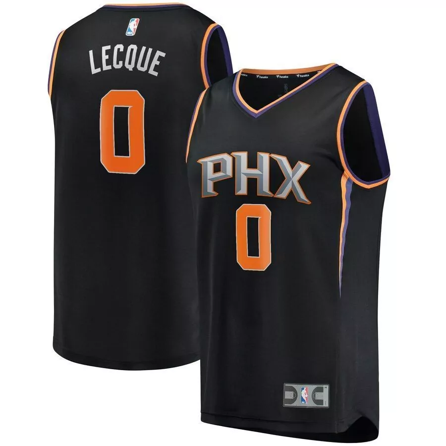 Jalen Lecque Phoenix Suns Jersey Black Men Replica Orange Purple