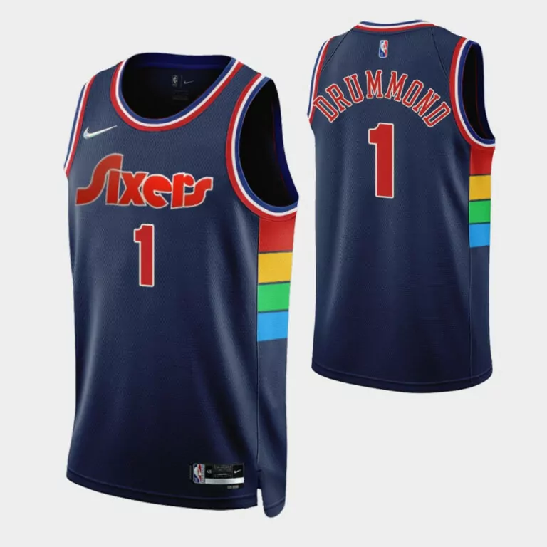 Andre Drummond 1 Jersey Navy Philadelphia 76ers Men Red White Yellow Green Blue