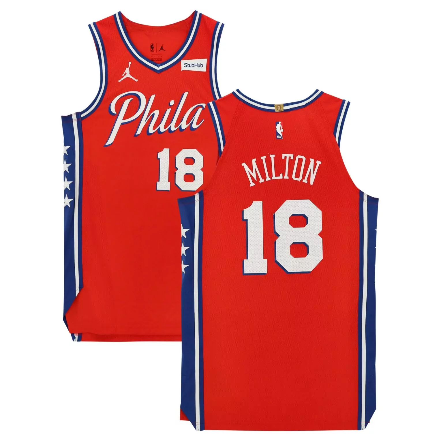 Shake Milton 18 Jersey Red Philadelphia 76ers Stubhub Men Alternate Split Design