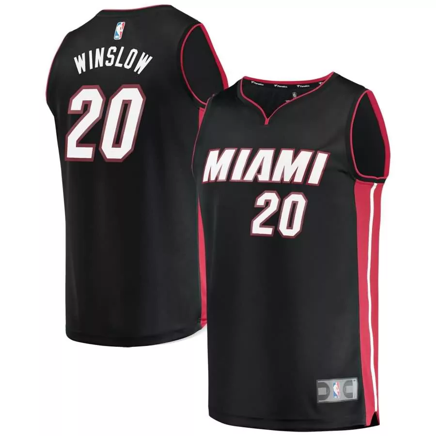 Kellen Winslow 20 Miami Heat Jersey Black Men NBA Red White Icon