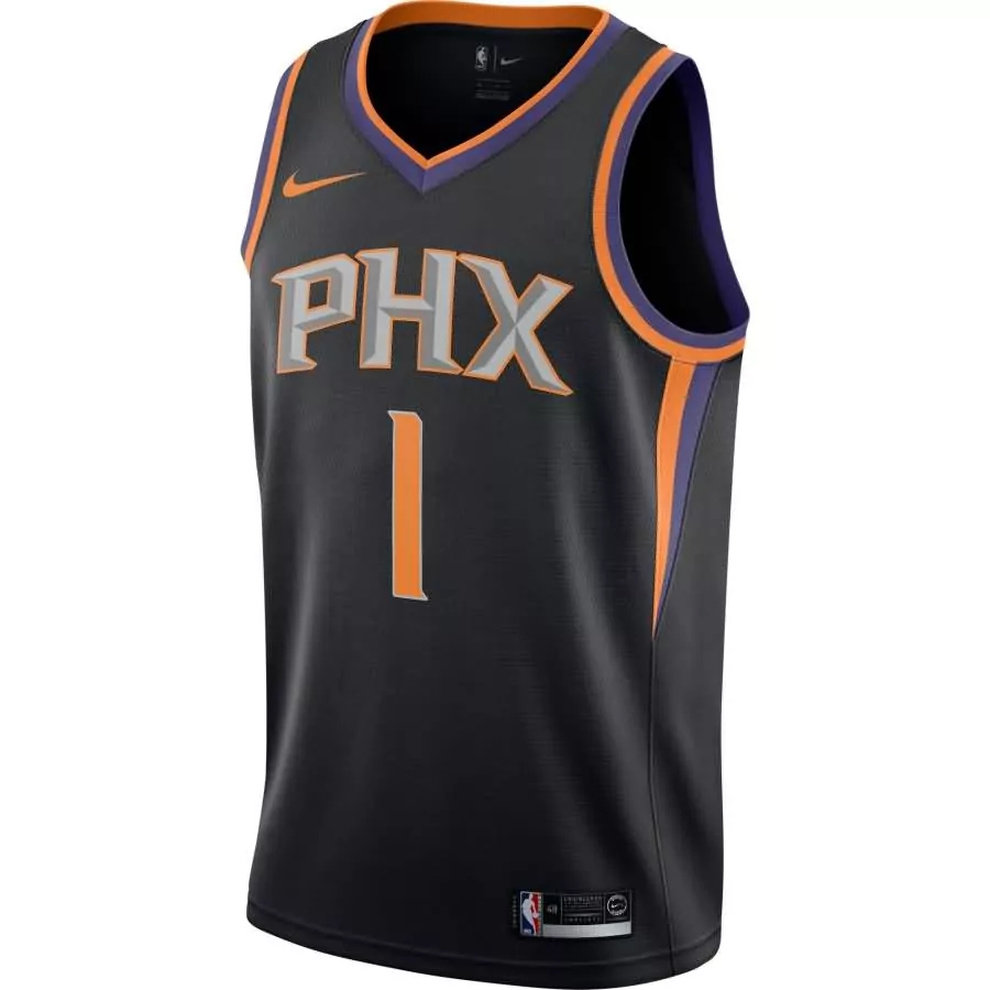 Devin Booker 1 Phoenix Suns Jersey Black Authentics Men Alternate Orange Purple Swingman
