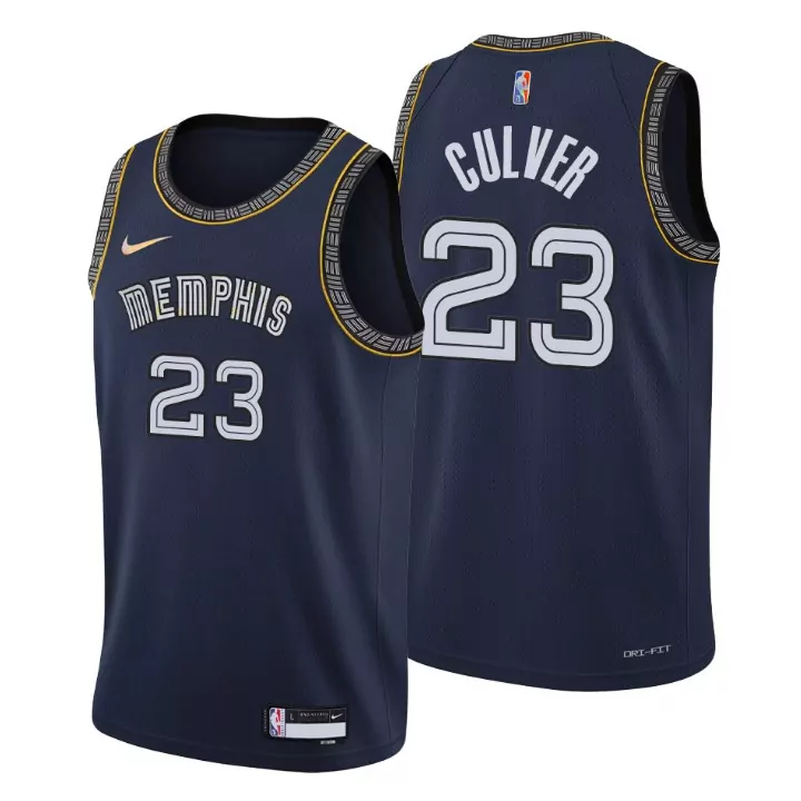 Jarrett Culver 23 Jersey Navy Memphis Grizzlies Men White Gold
