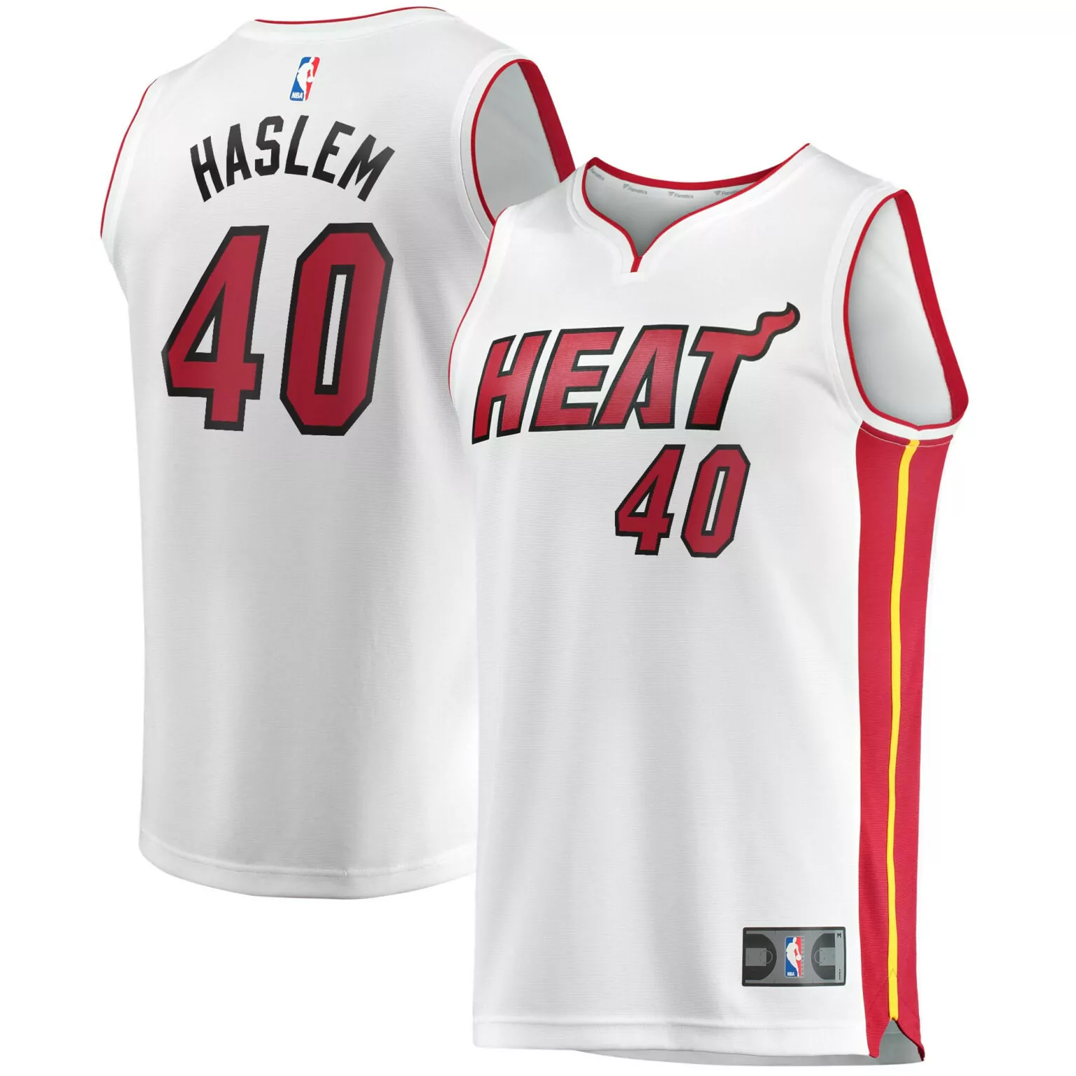 Udonis Haslem 40 Miami Heat Jersey White Men Alternate Red Yellow