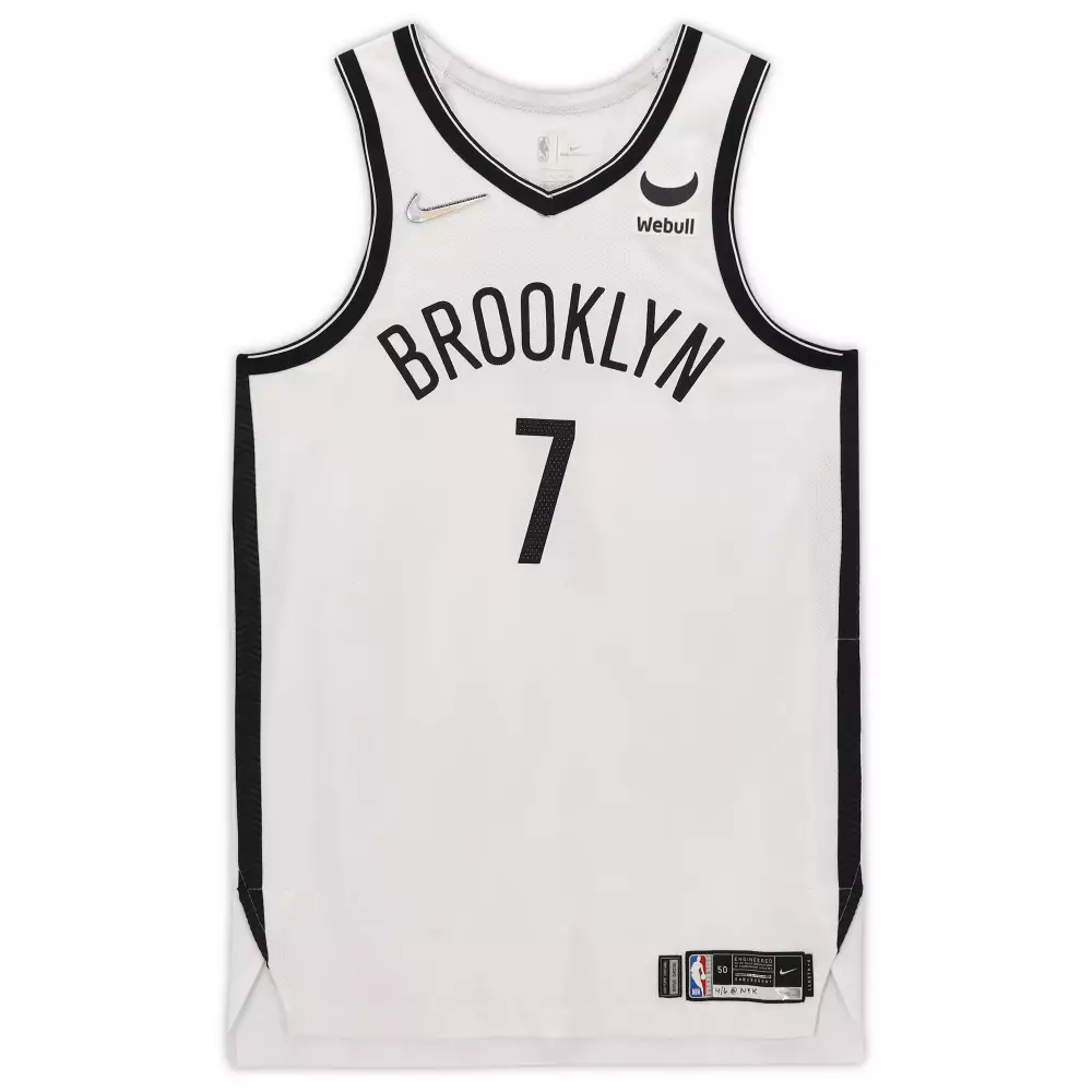 Kevin Durant 7 Brooklyn Nets Jersey White Webull Men Black Game