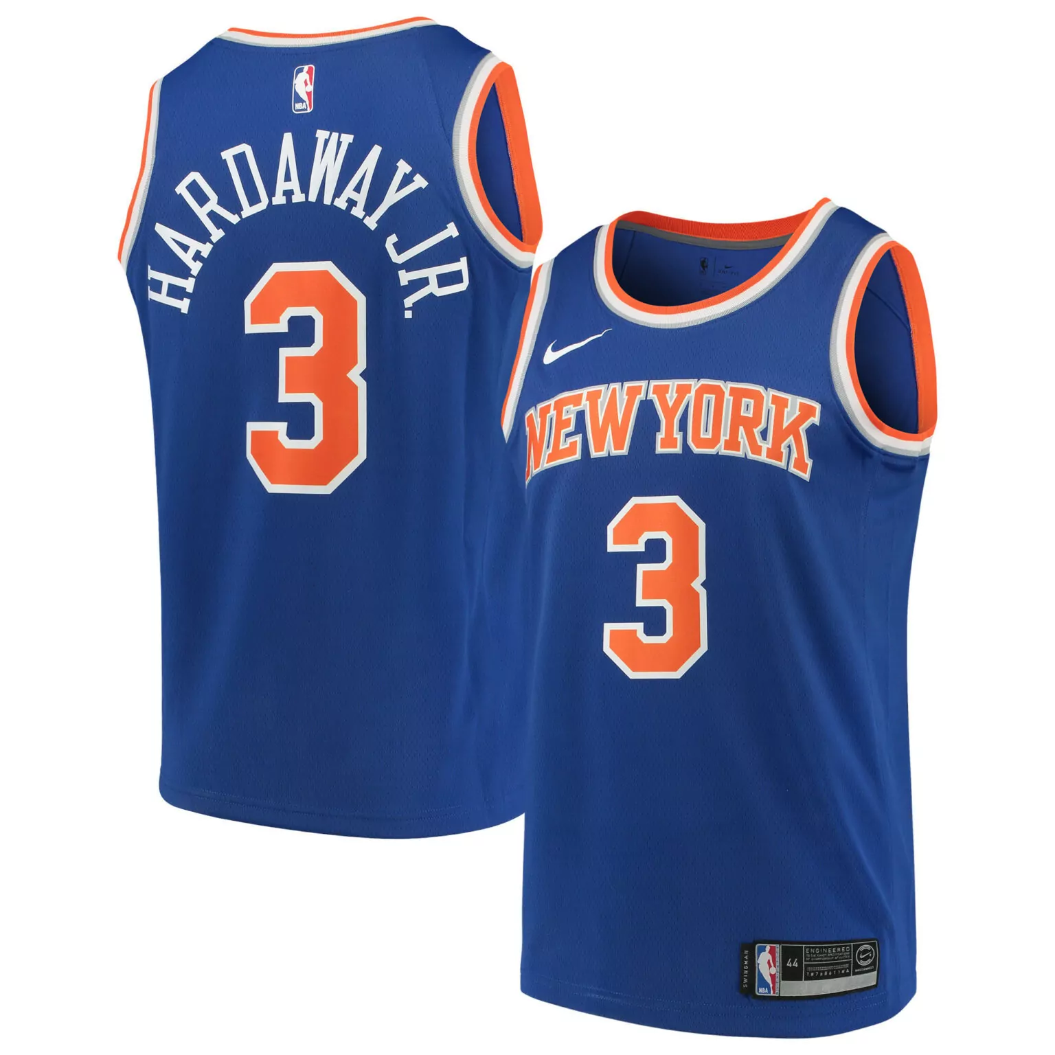 Tim Hardaway 3 New York Knicks Jersey Royal Blue Men Orange White Icon