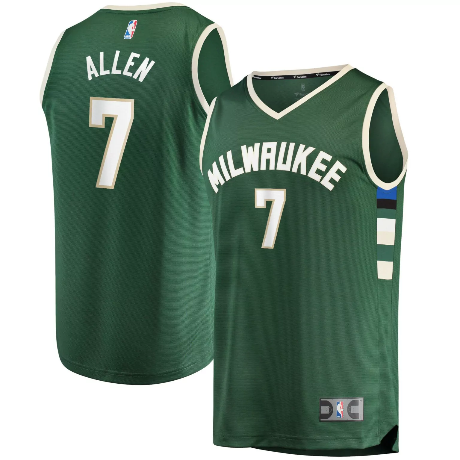 Grayson Allen 7 Milwaukee Bucks Jersey Green Men Cream White Blue Black Icon