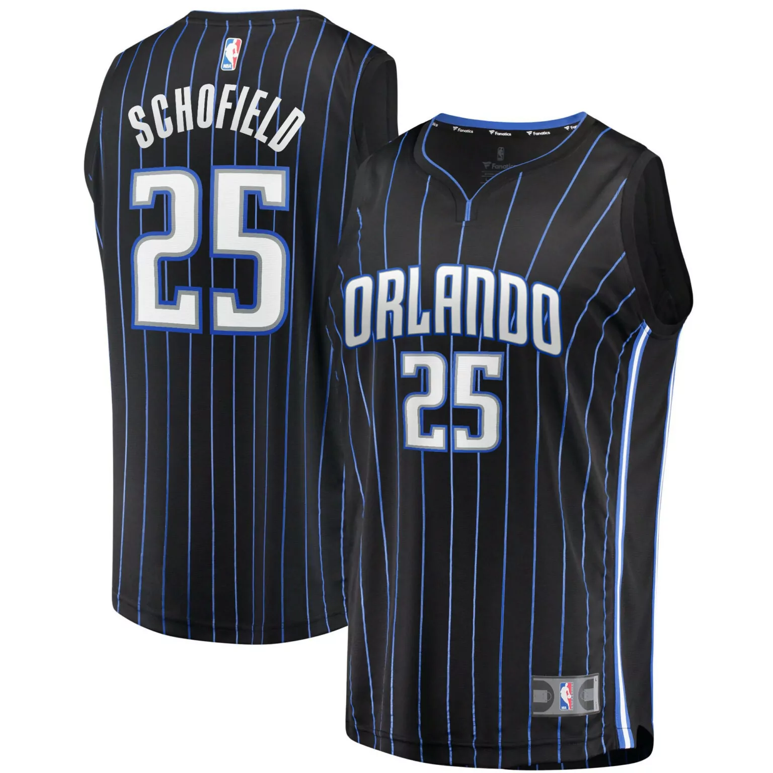 Jason Schofield 25 Orlando Magic Jersey Black Men NBA Blue White Icon
