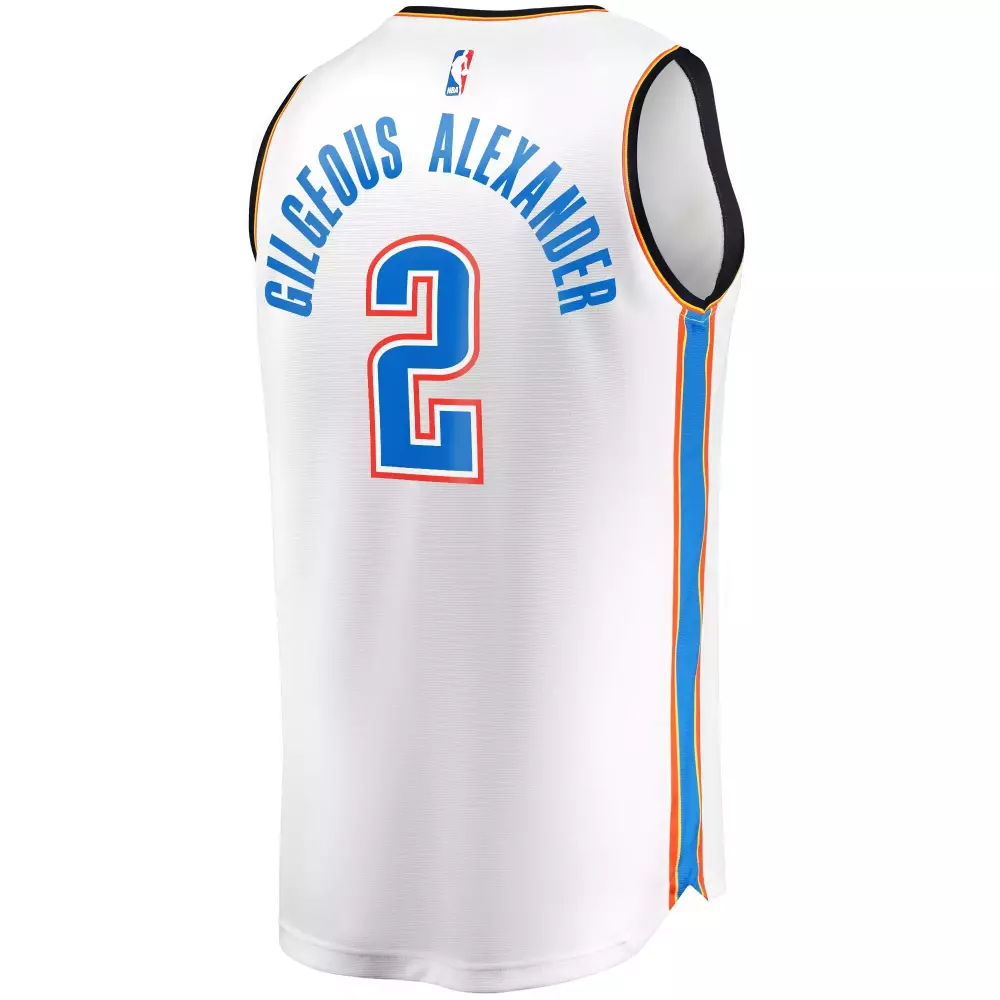 Shai Gilgeous-alexander 2 Jersey White Oklahoma City Thunder Men Player Blue Orange