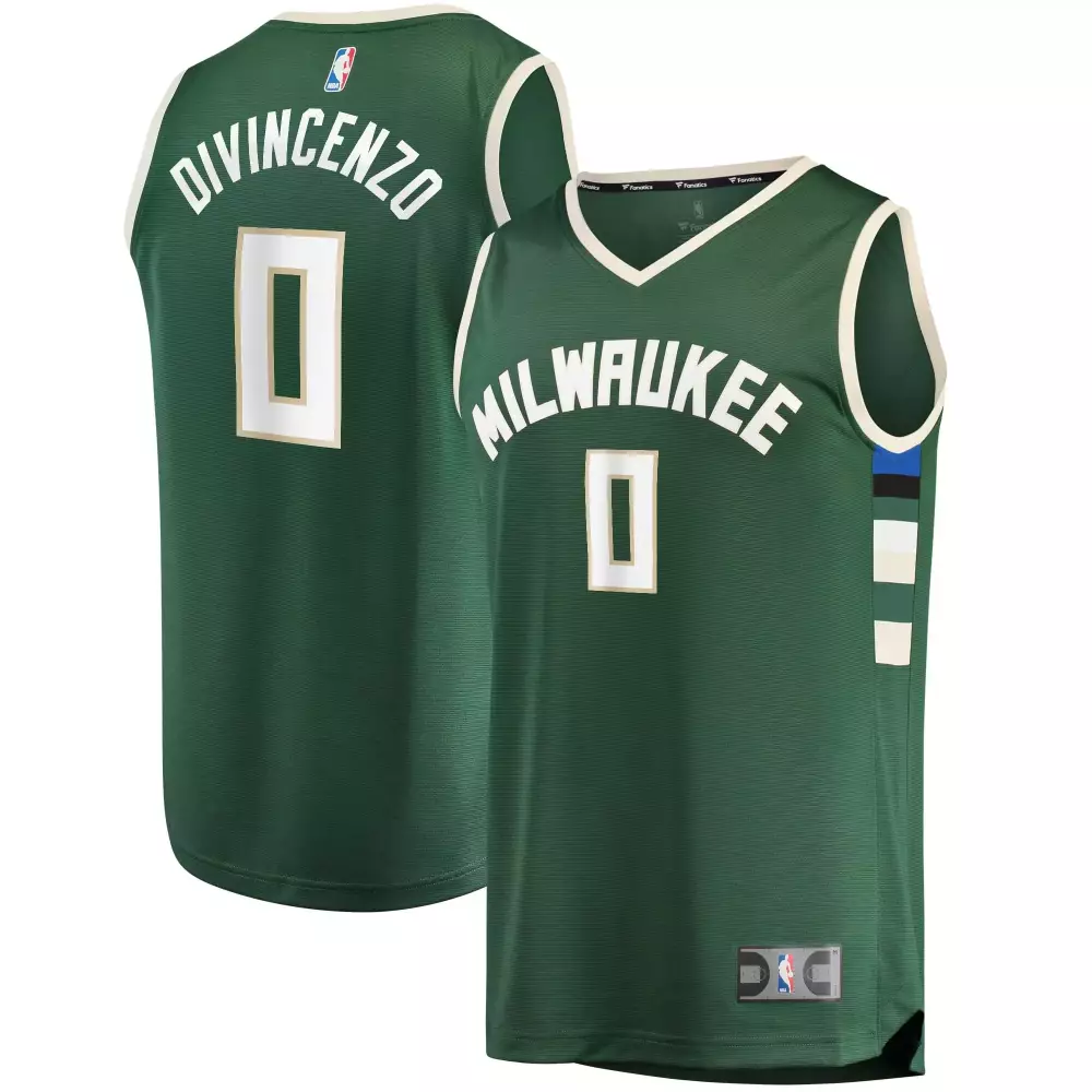 Donte Divincenzo Milwaukee Bucks Jersey Green Fanatics Men White Cream Black Blue