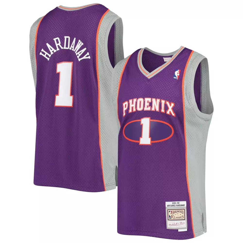 Penny Hardaway 1 Phoenix Suns Jersey Purple Hardwood Classics Mitchell Ness Men Gray