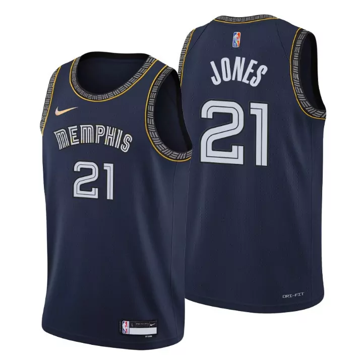Jaden Springer 21 Jersey Navy Memphis Grizzlies Men Replica White Gold