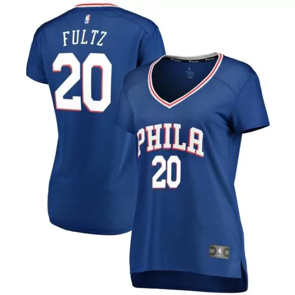 Markelle Fultz 20 Jersey Blue Philadelphia 76ers Women NBA White Red Icon