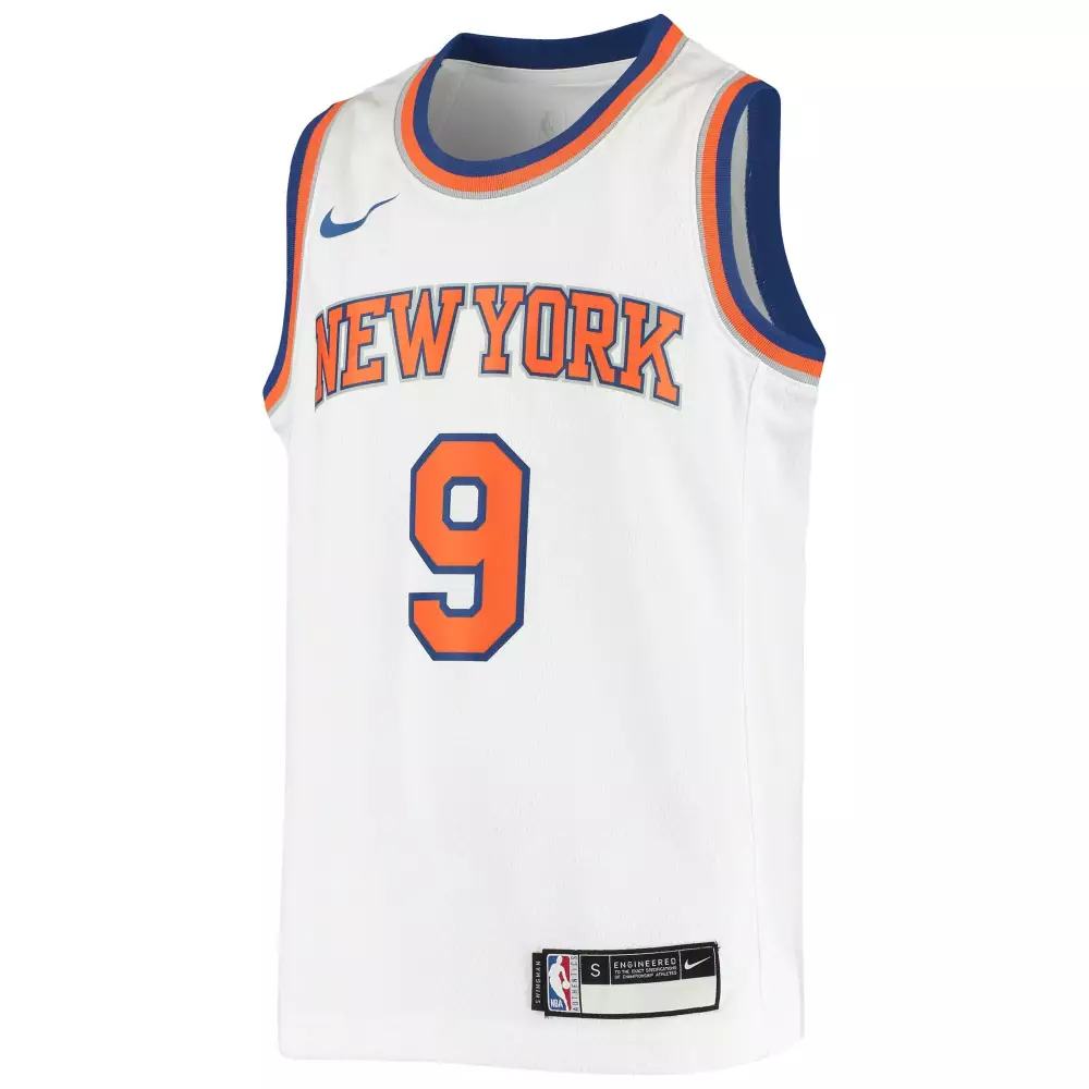 Rj Barrett 9 New York Knicks Jersey White Men Replica Orange Blue Swingman