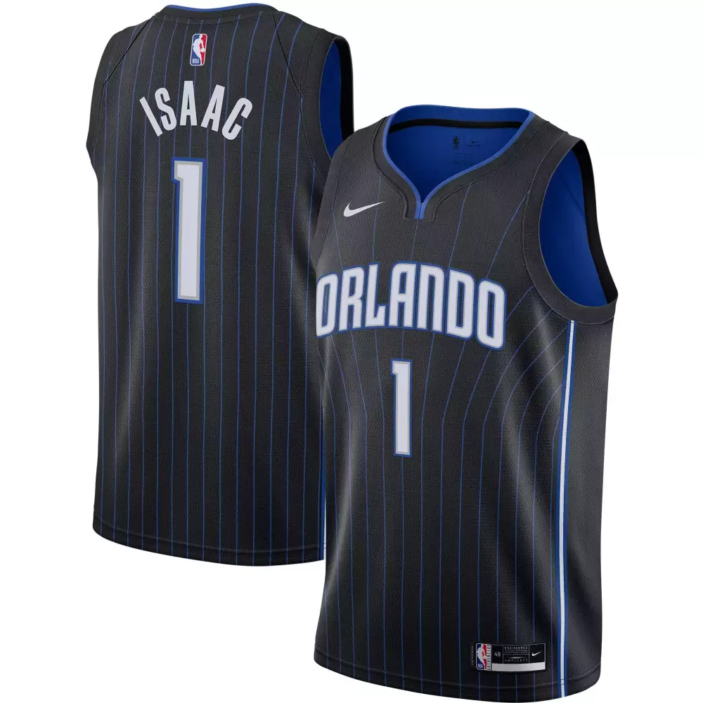 Jonathan Isaac 1 Orlando Magic Jersey Black Men Blue White Icon