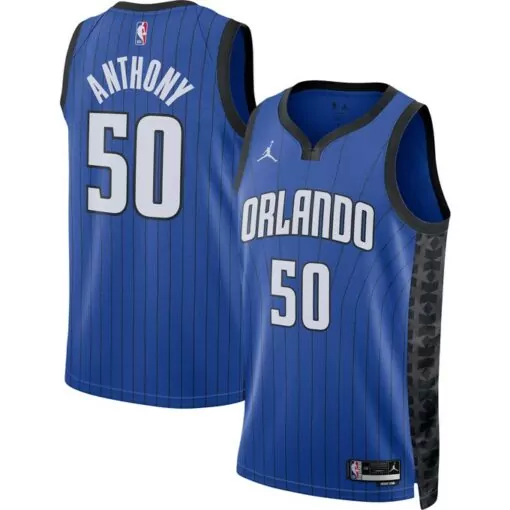 Cole Anthony 50 Orlando Magic Jersey Blue Men Black White Unisex