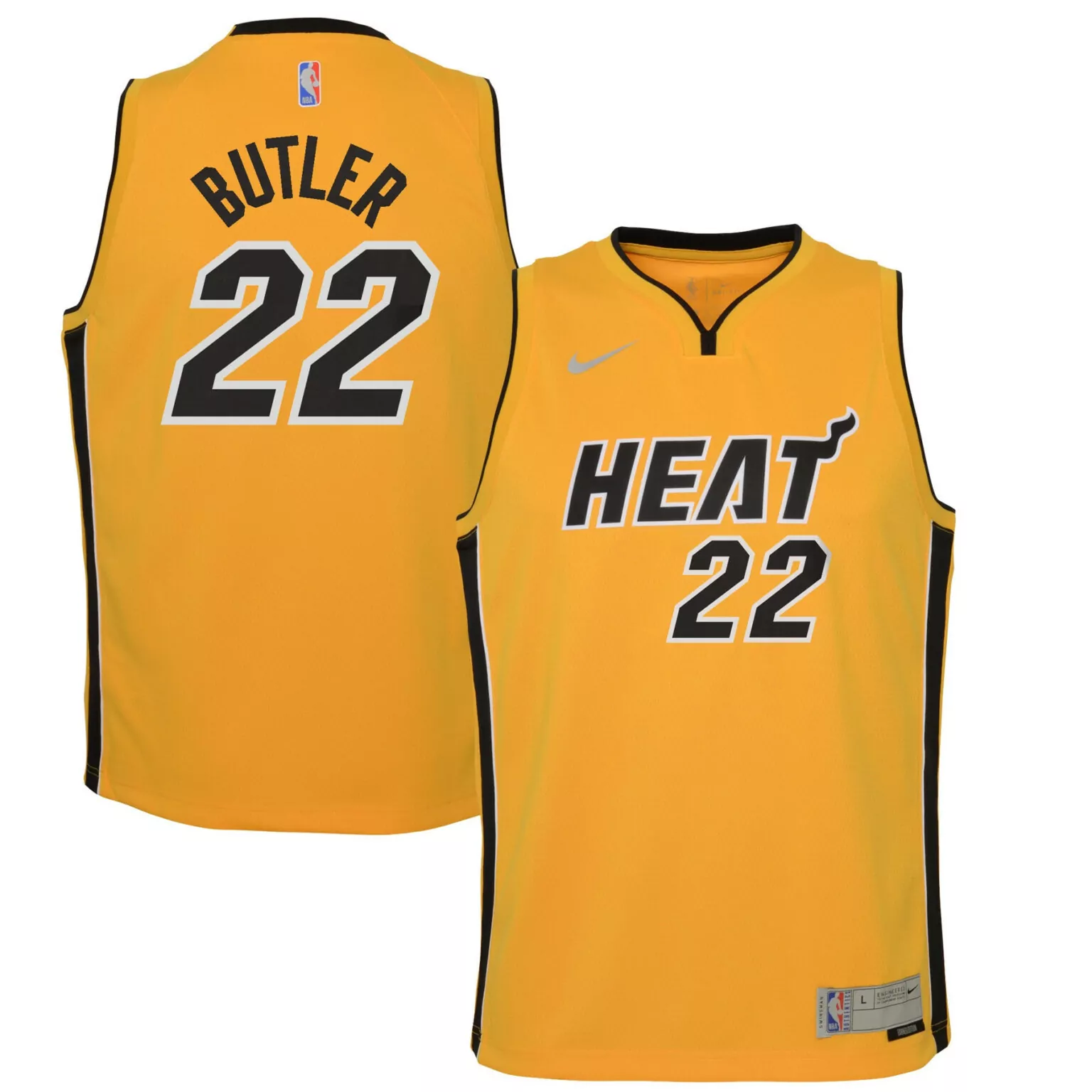 Jimmy Butler 22 Heat Jersey Yellow Men Black