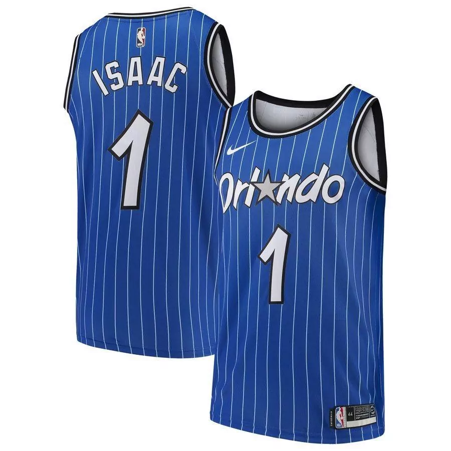 Jonathan Isaac 1 Orlando Magic Jersey Blue Men White Hardwood Classics Swingman