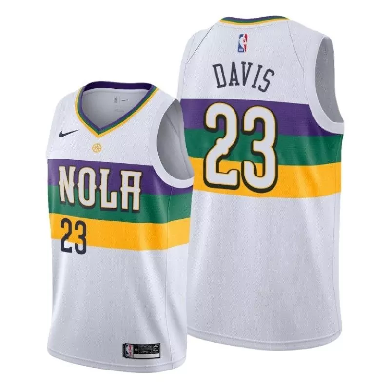 Anthony Davis 23 Jersey White New Orleans Pelicans Men Alternate Purple Green Gold