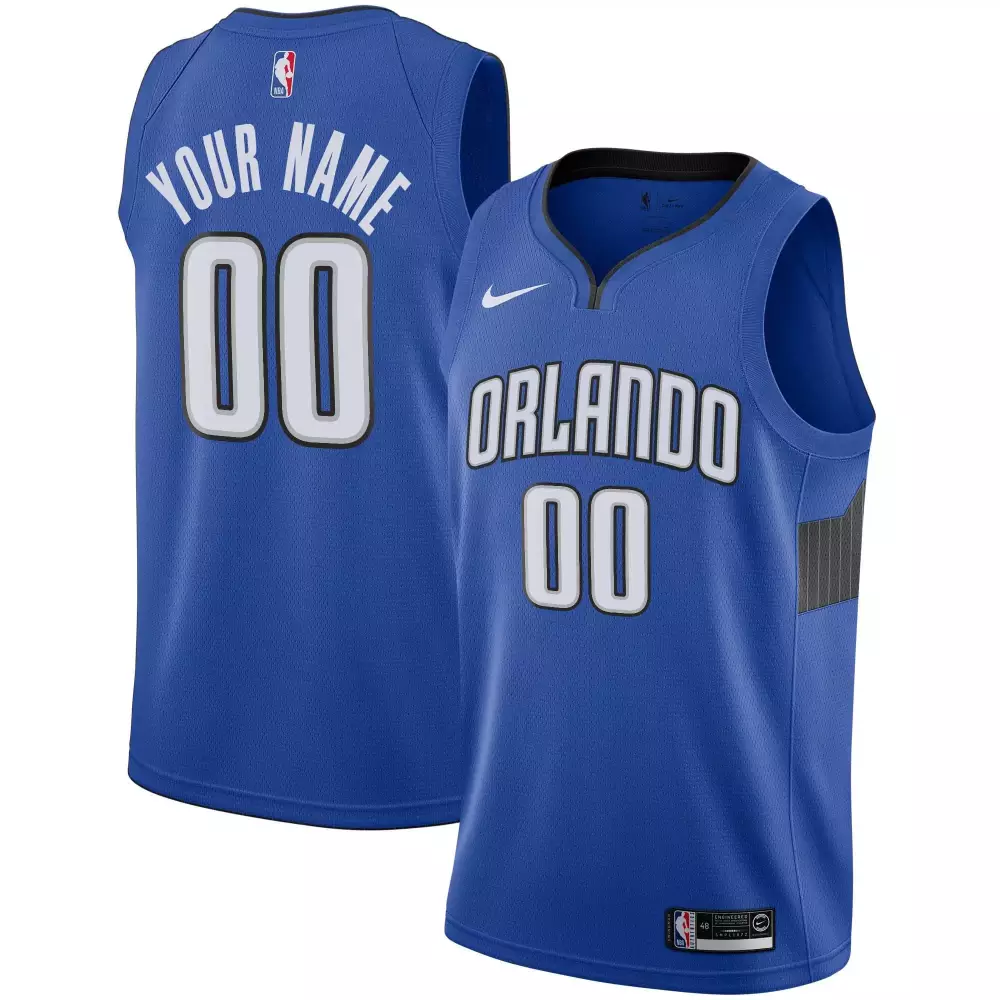 Custom Orlando Magic Jersey Blue Men White Black Grey