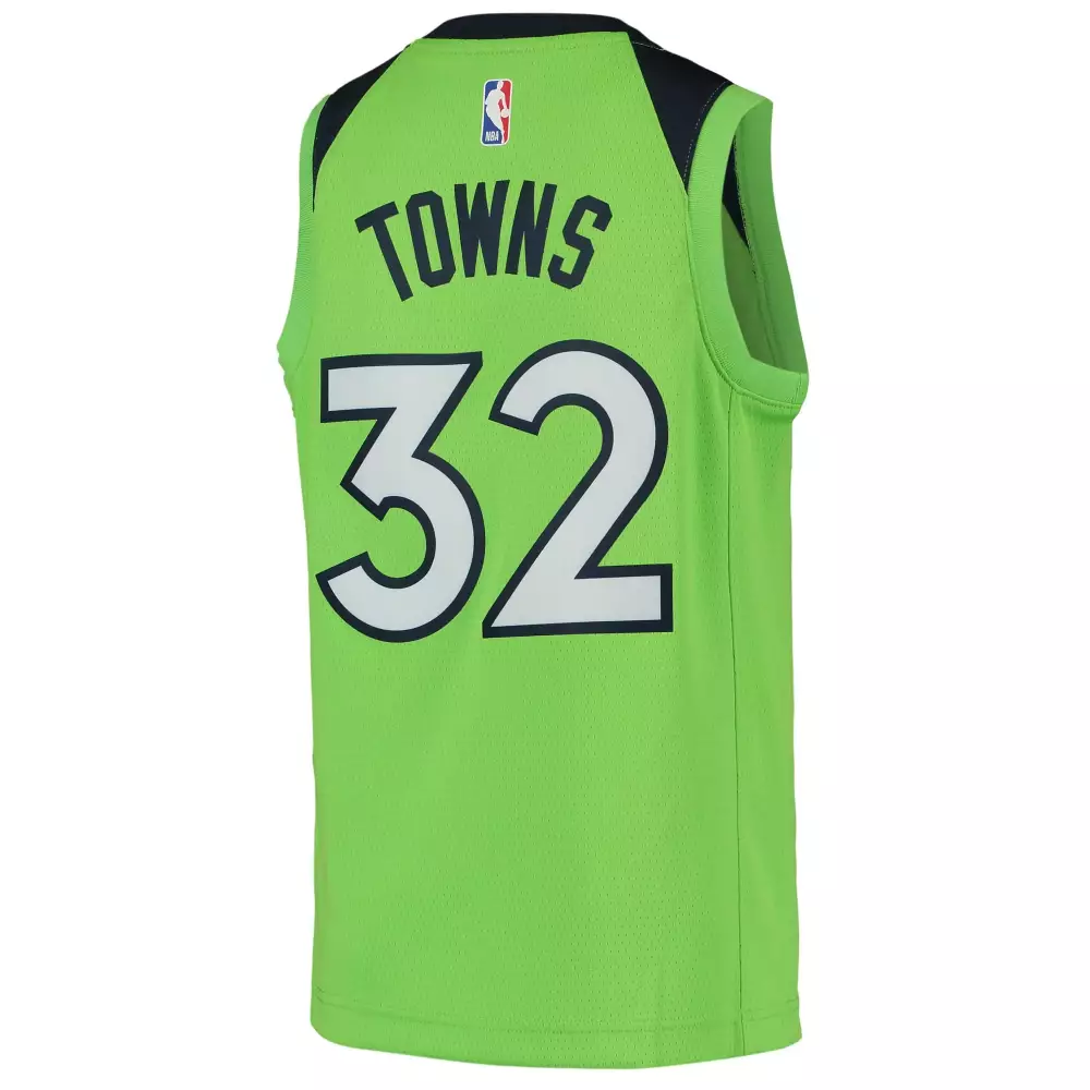 Karl Anthony 32 Jersey Lime Green Minnesota Timberwolves Men Replica Navy Blue White