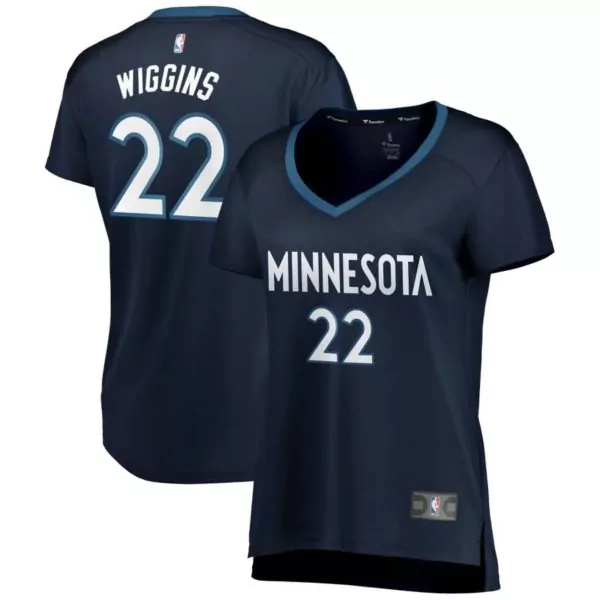 Andrew Wiggins 22 Jersey Navy Minnesota Timberwolves Women NBA White Teal Icon