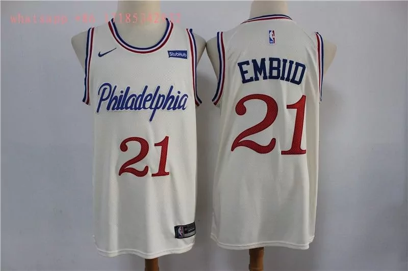Joel Embiid 21 Philadelphia 76ers Jersey White Stubhub Men Blue Red