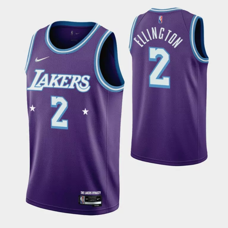 Wayne Ellington 2 Lakers Jersey Purple The Dynasty Men White Light Blue