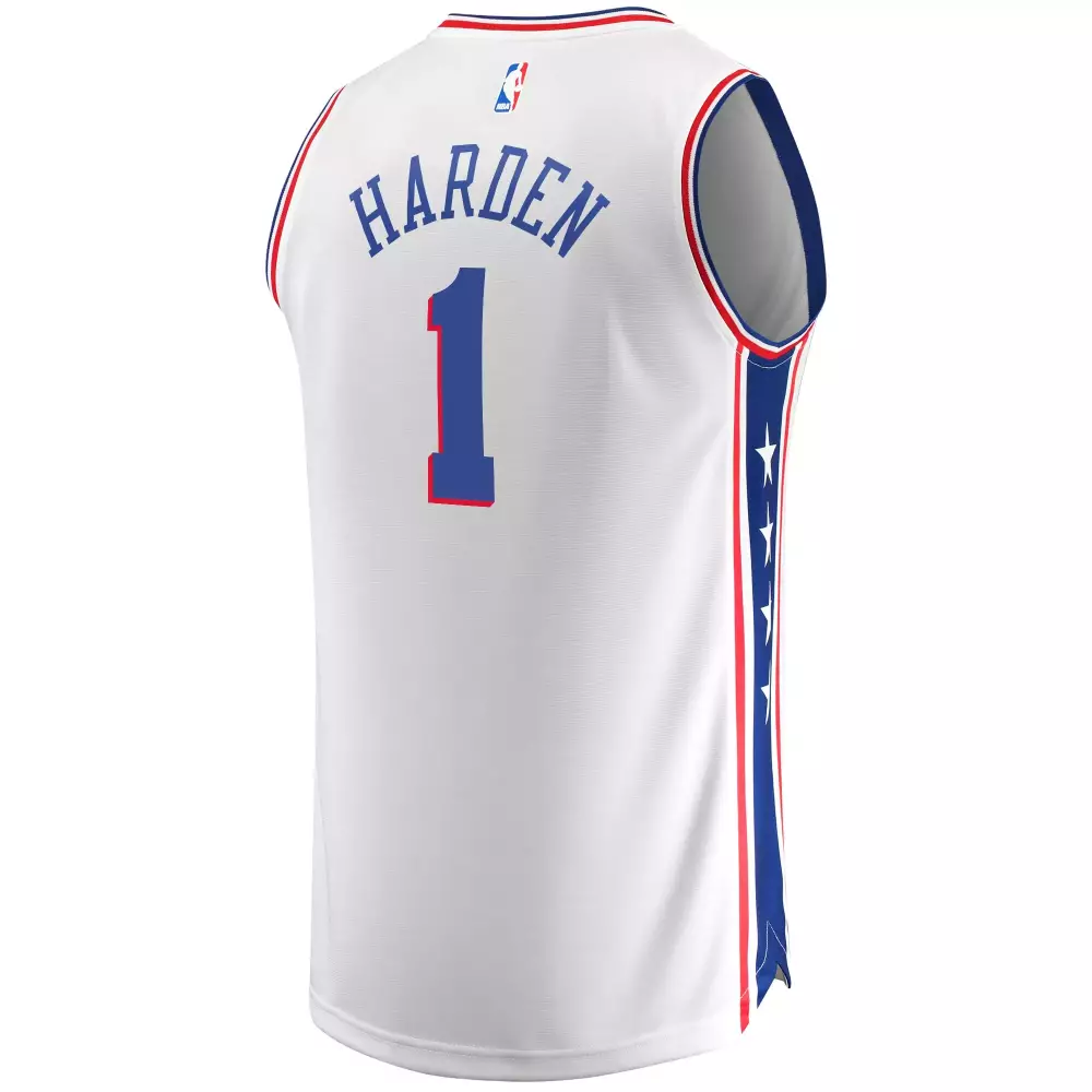 James Harden 1 Philadelphia 76ers Jersey White Men Blue Red
