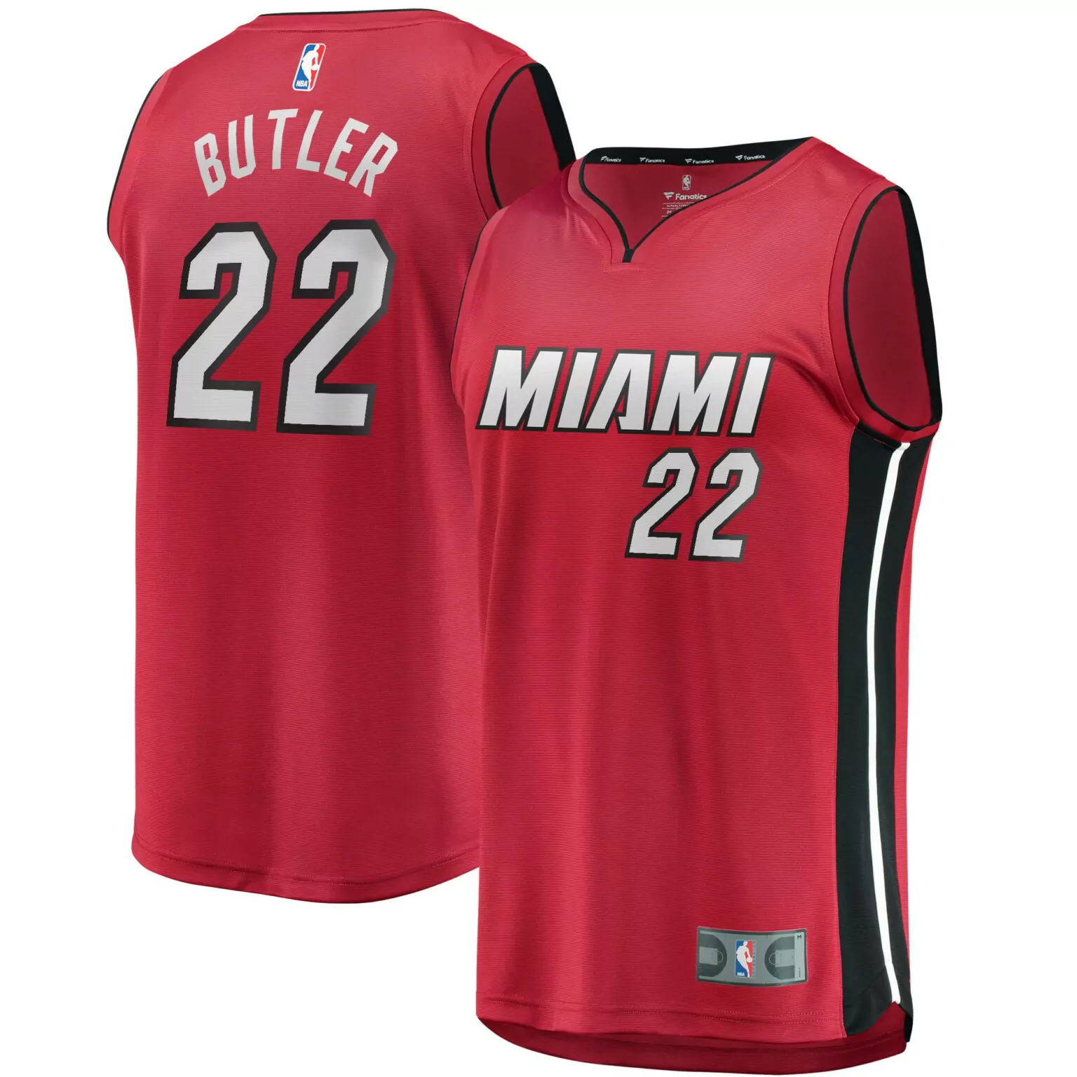 Jimmy Butler 22 Miami Heat Jersey Red Men Black White