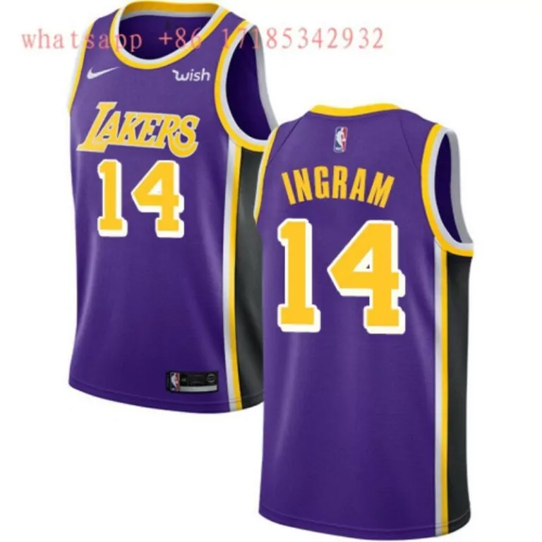 Blank New 14 Los Angeles Lakers Jersey Purple Men Yellow Gray