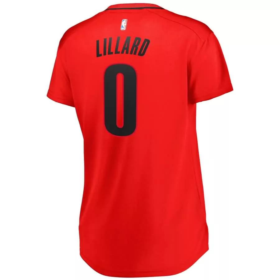 Damian Lillard Jersey Red Portland Trail Blazers Men Player Black