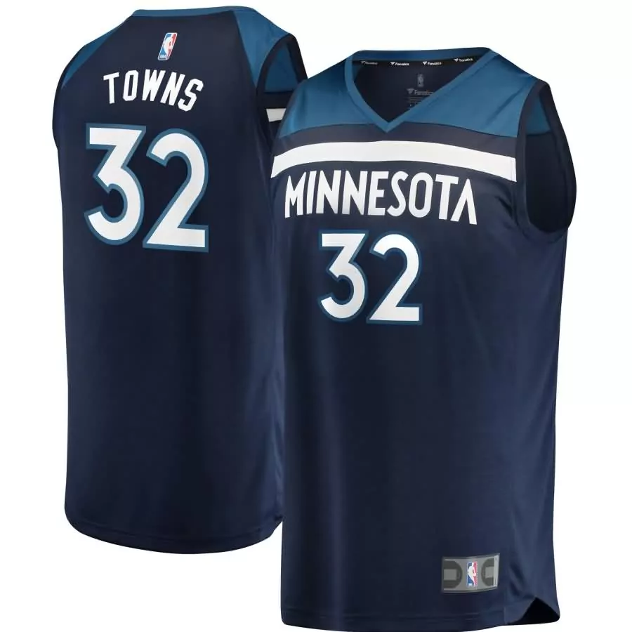 Karl Anthony 32 Jersey Navy Minnesota Timberwolves Men Teal White Icon