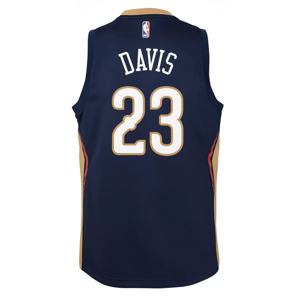 Anthony Davis 23 Jersey Navy New Orleans Pelicans Men Gold Red Swingman Icon