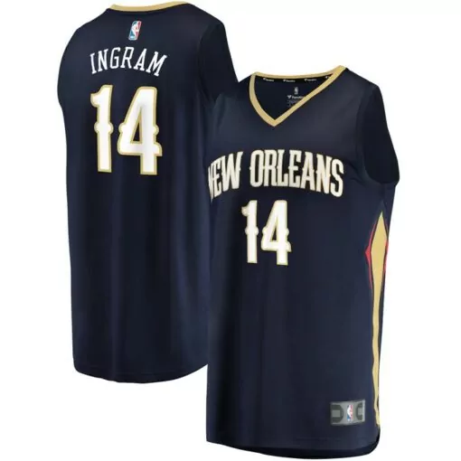 Brandon Ingram 14 Jersey Navy Blue New Orleans Pelicans Men Gold Red Icon