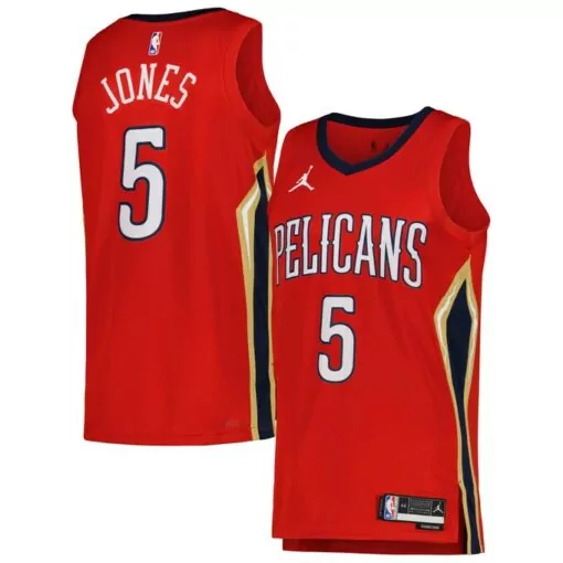 Herbert Jones 5 Pelicans Jersey Red Men Navy Gold Unisex