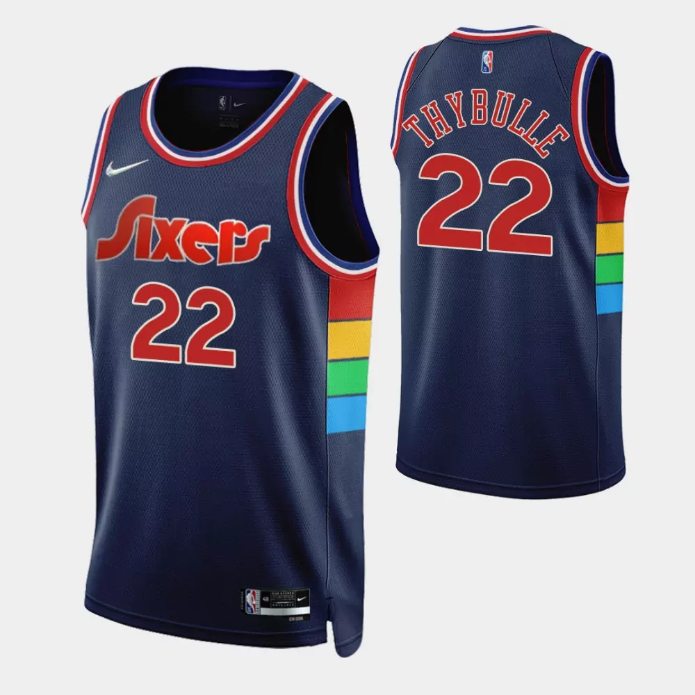 Matisse Thybulle 22 76ers Jersey Navy Men Association Red White Blue Yellow Green
