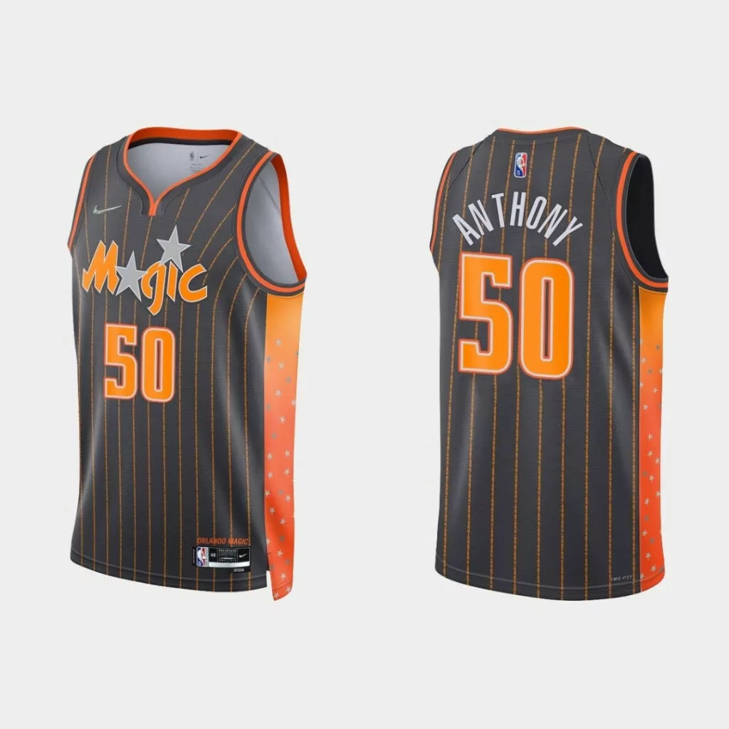 Cole Anthony 50 Orlando Magic Jersey Grey Men Orange White