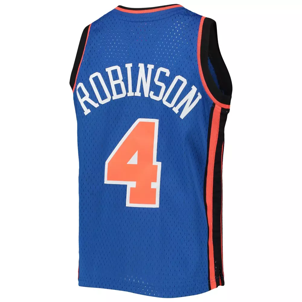 Nate Robinson 4 New York Knicks Jersey Blue Men Orange Black Hardwood Classics Swingman
