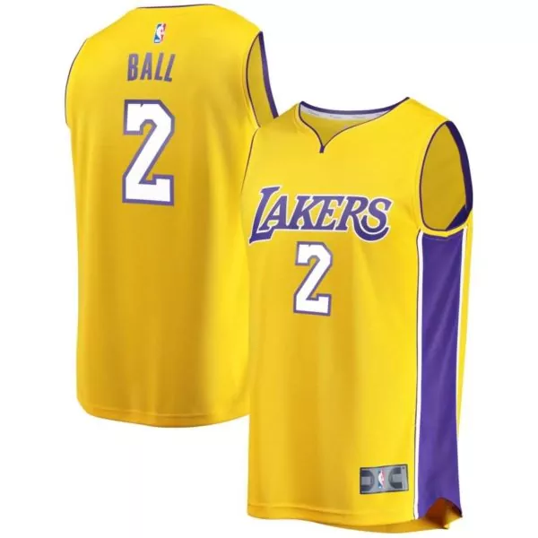 Lonzo Ball 2 Lakers Jersey Yellow Men Purple Icon