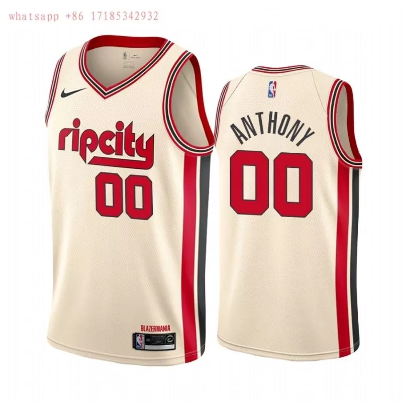 Carmelo Anthony Jersey Cream Blazermania Portland Trail Blazers Men Alternate Red