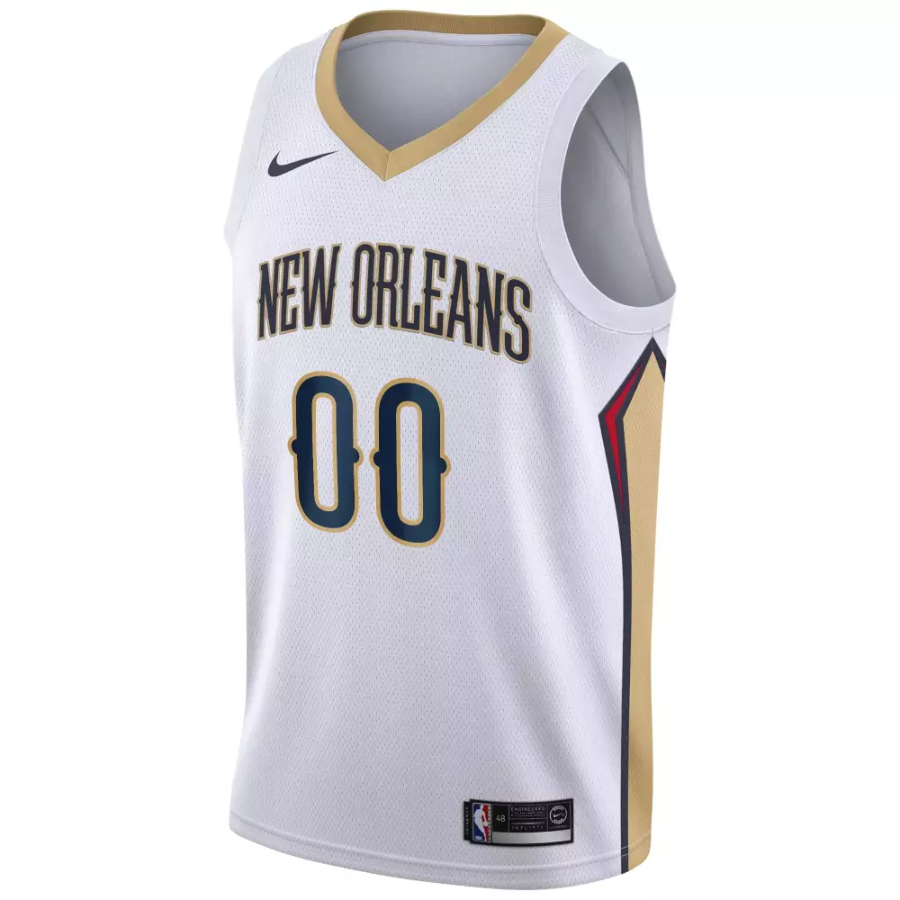 New Orleans Pelicans Jersey White Men Gold Navy Red Swingman Custom