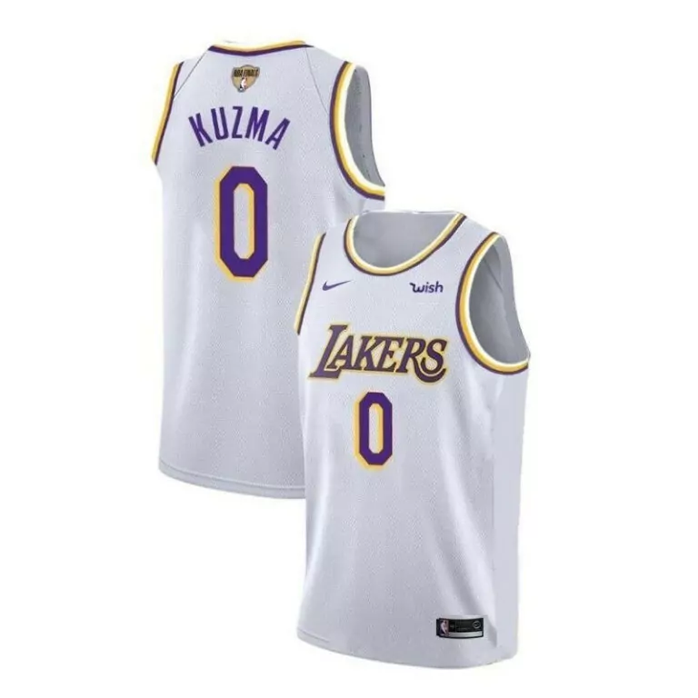 Kyle Kuzma Lakers Jersey White Finals Men Purple Gold