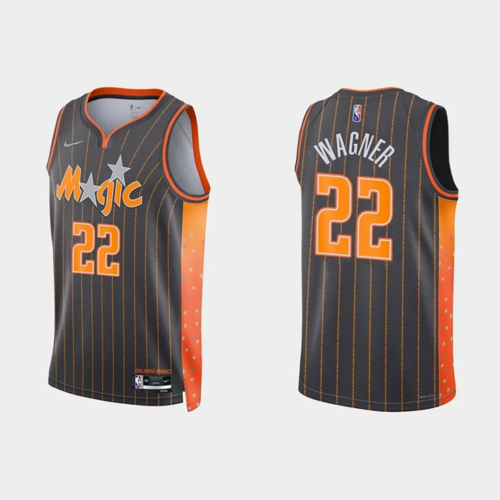 Franz Wagner 22 Orlando Magic Jersey Dark Gray City Men Orange White