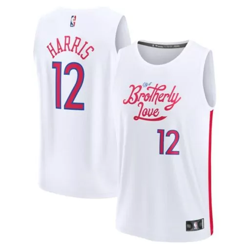 Tobias Harris 12 Jersey White Philadelphia 76ers Men Red Blue