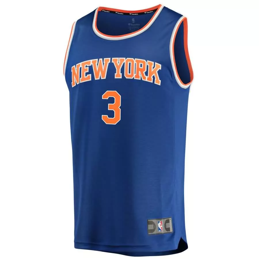 New York 3 Knicks Jersey Blue Men Orange White Icon