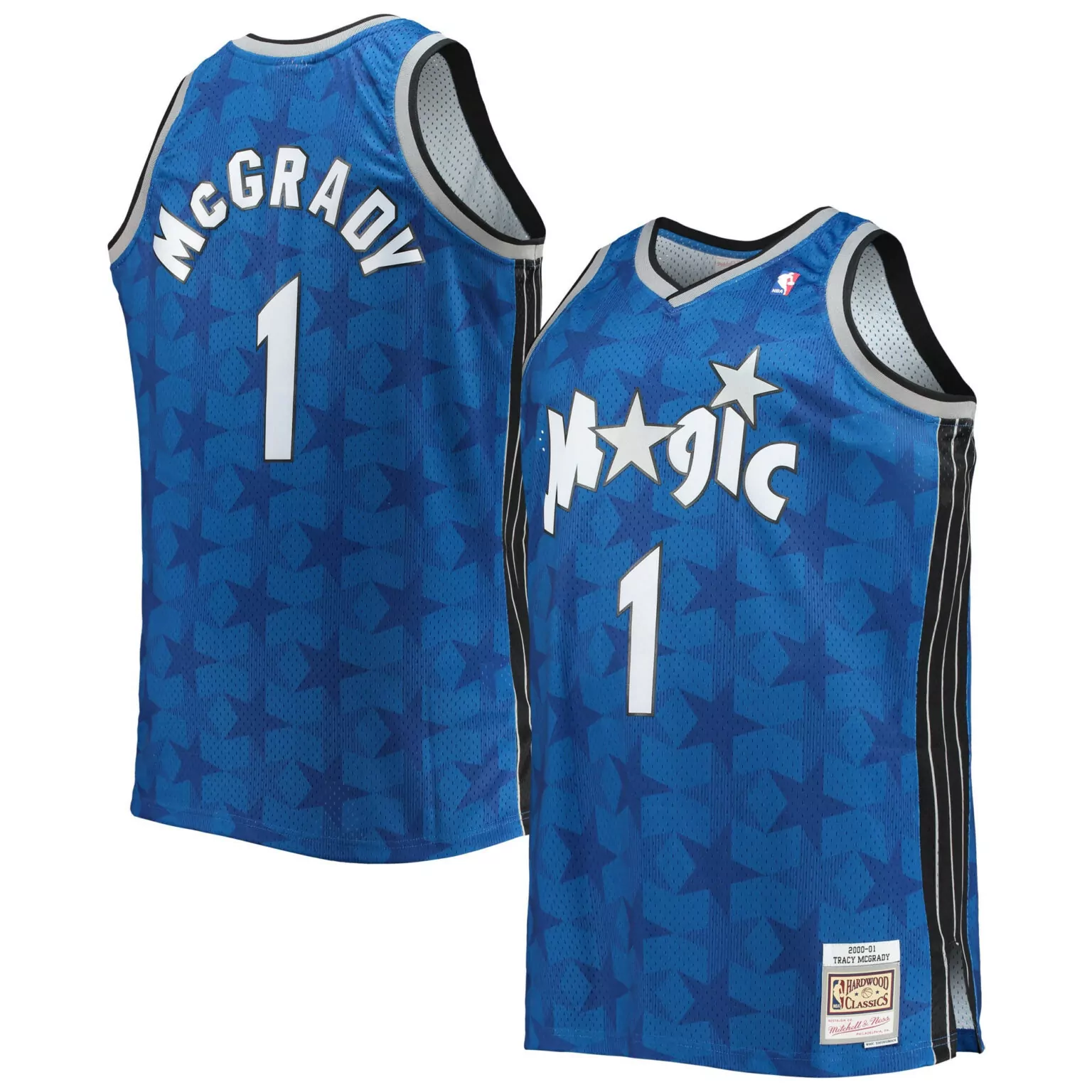 Tracy Mcgrady 1 Orlando Magic Jersey Blue 2000-01 Hardwood Classics 2001 Men White