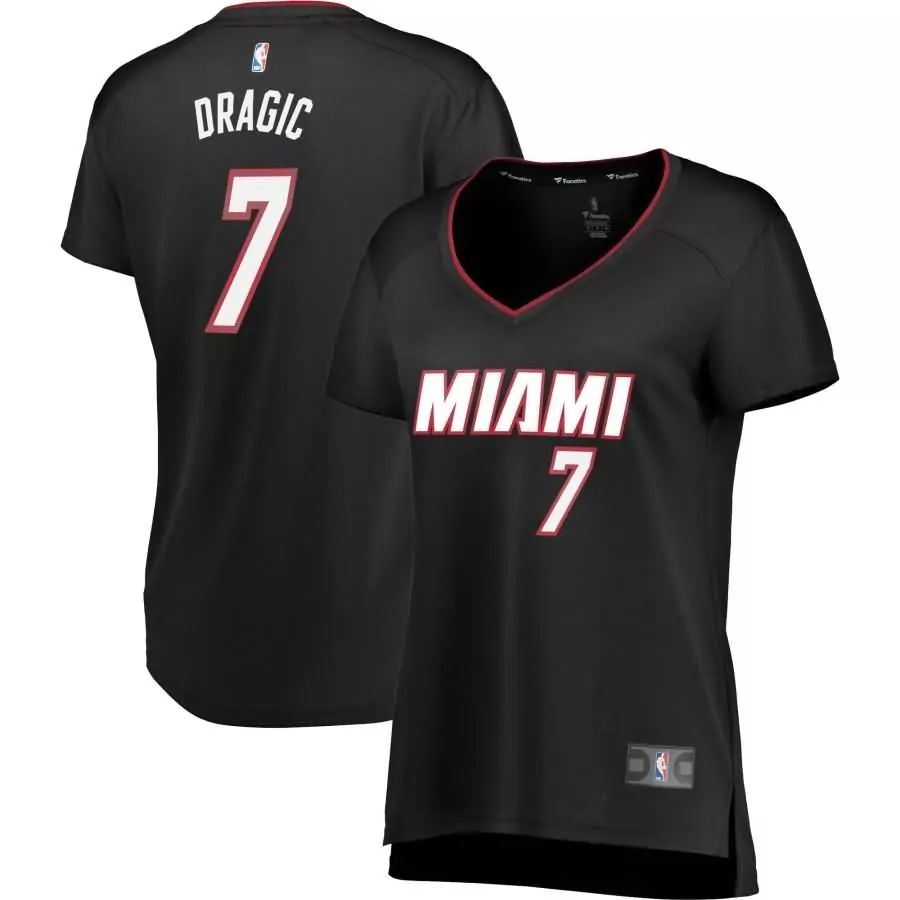 Goran Dragic 7 Miami Heat Jersey Black Women Replica Red White Icon