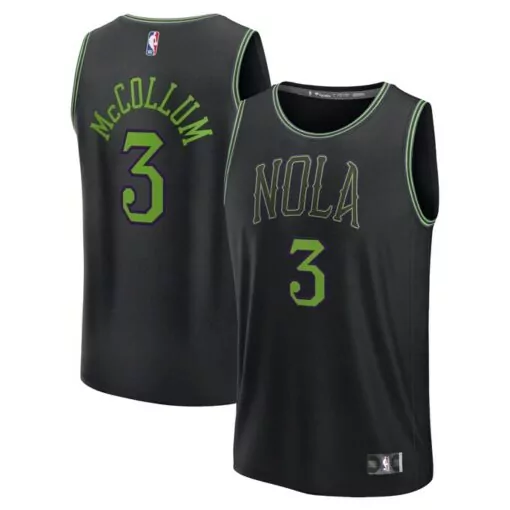 Cj Mccollum 3 Jersey Black New Orleans Pelicans Men Green Purple