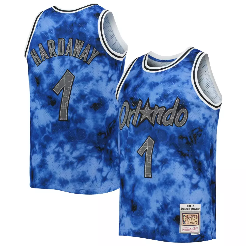 Penny Hardaway 1 Orlando Magic Jersey Blue Tie-dye Mitchell Ness Hardwood Classics